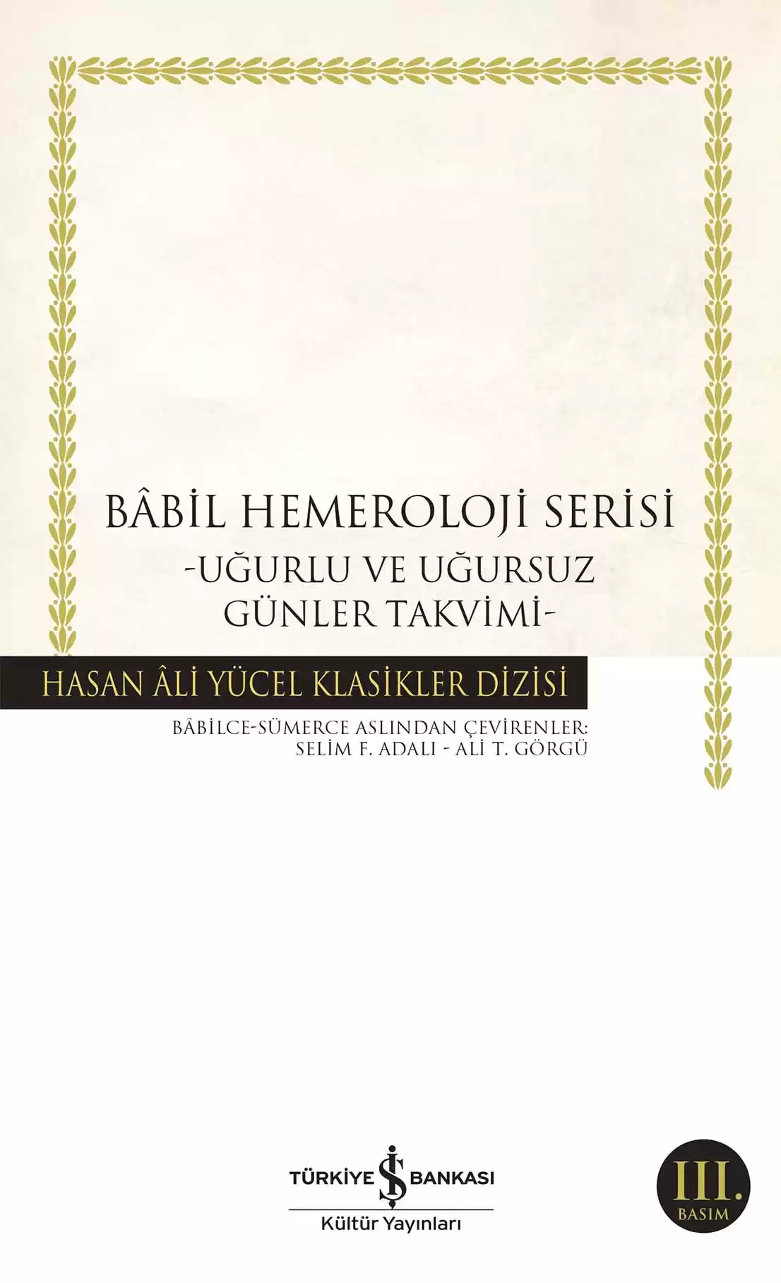 Bâbil Hemeroloji Serisi kapağı