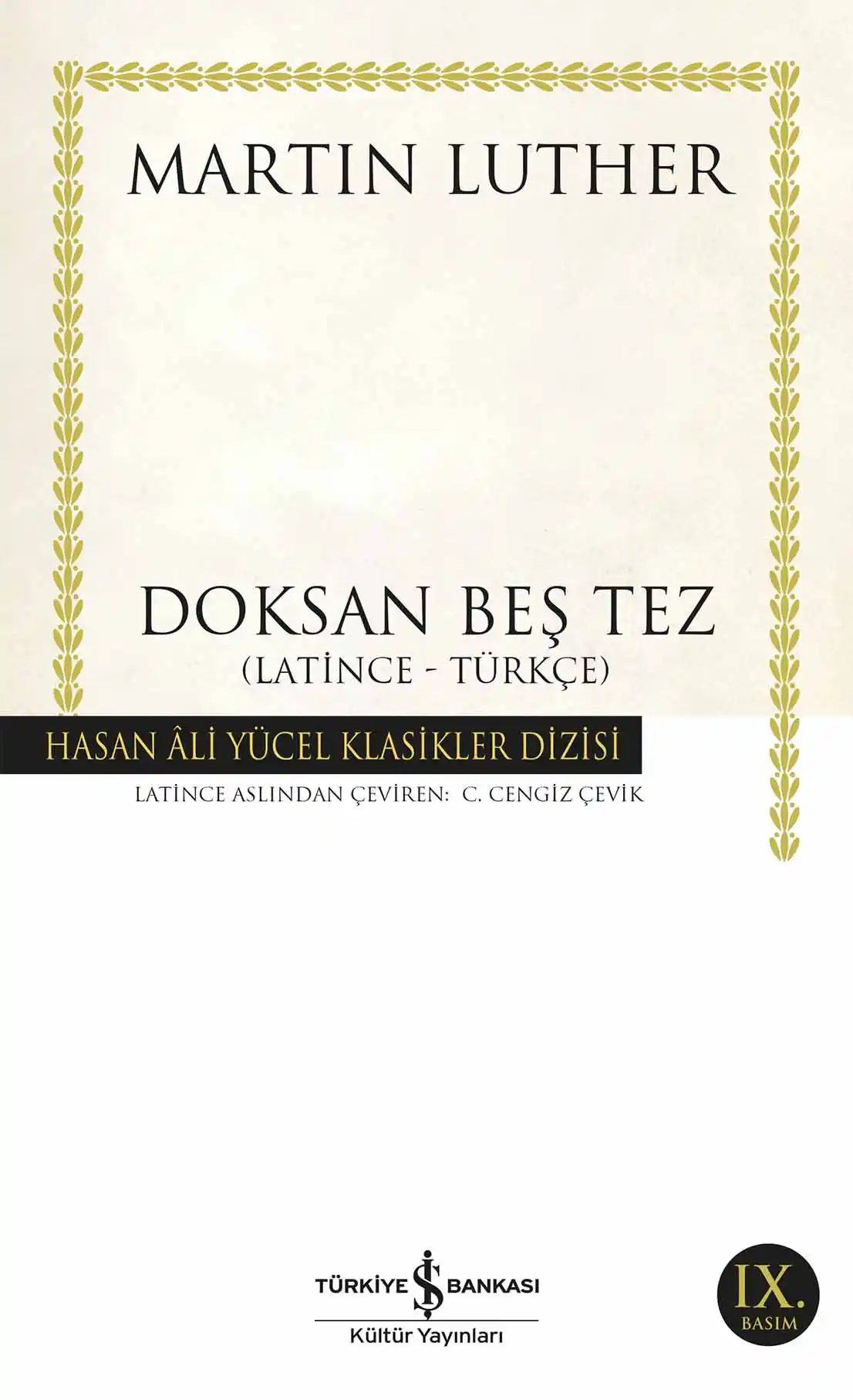 Doksan Beş Tez (Latince – Türkçe) kapağı