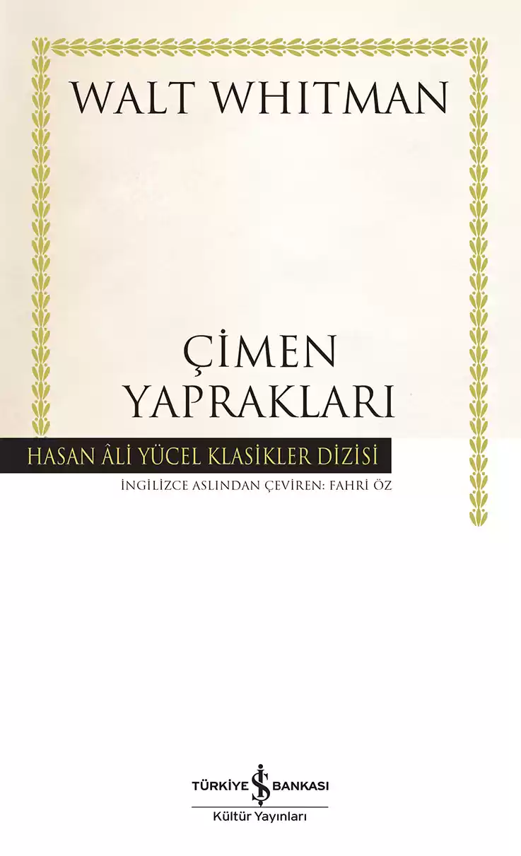 Çimen Yaprakları – Ciltli kapağı