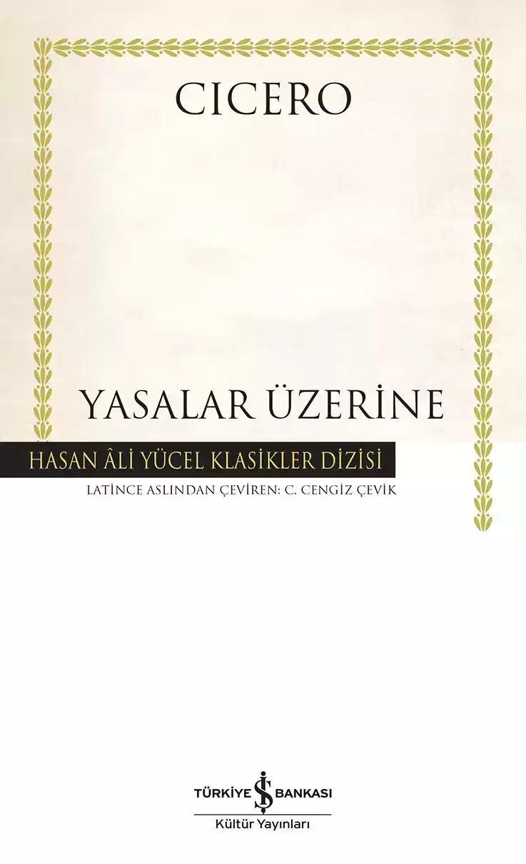 Yasalar Üzerine – Ciltli kapağı