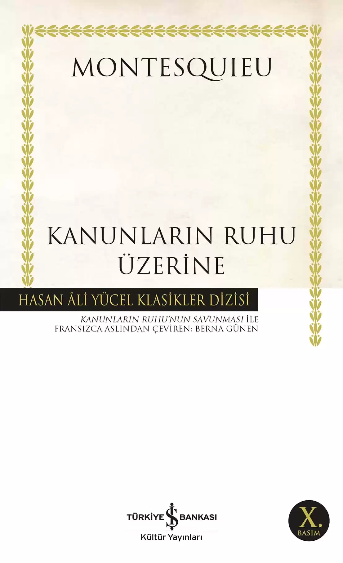 Kanunların Ruhu Üzerine kapağı