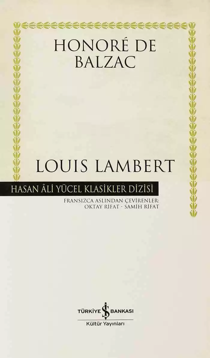 Louis Lambert – Ciltli kapağı