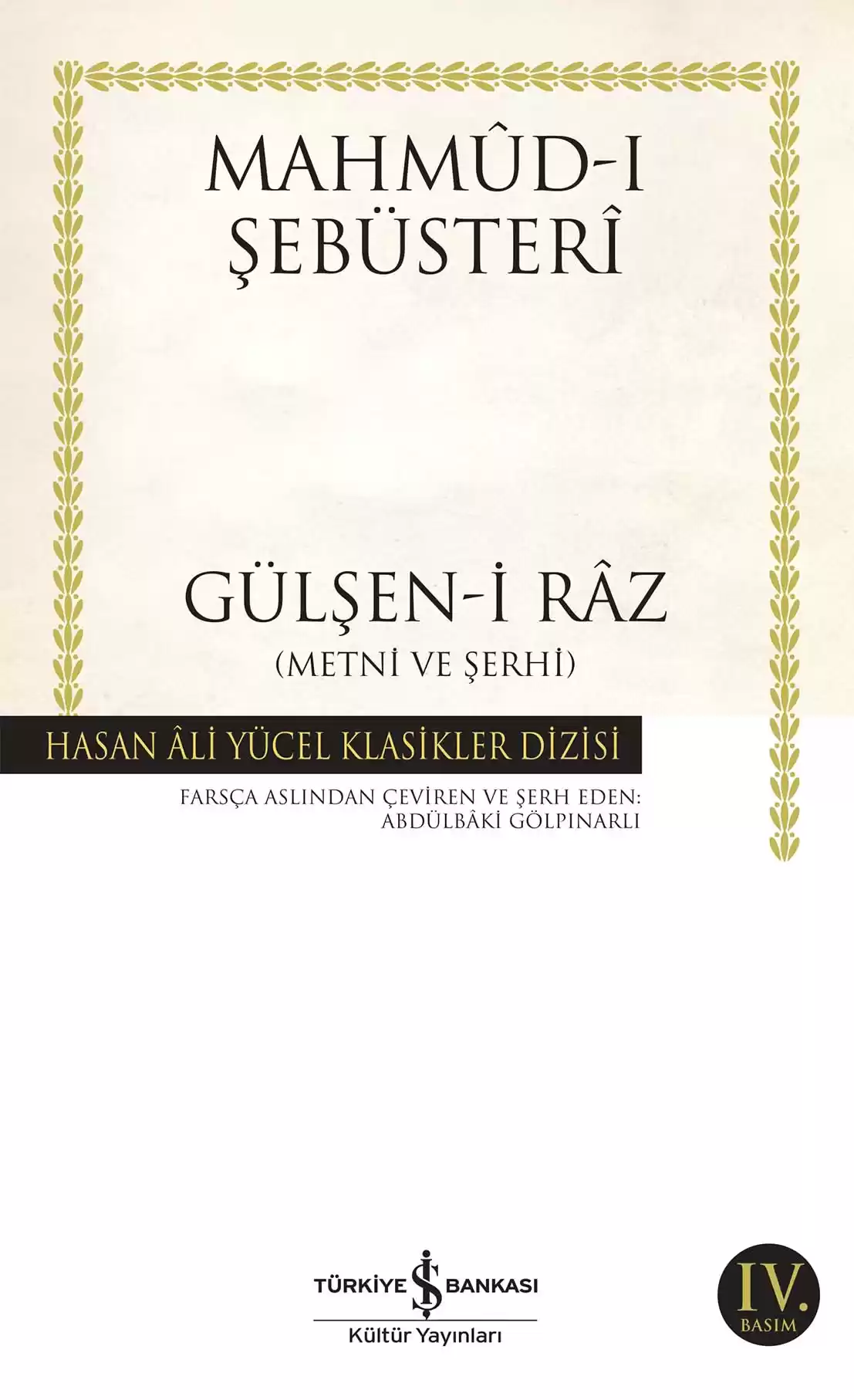 Gülşen-i Râz (Metni ve Şerhi) kapağı