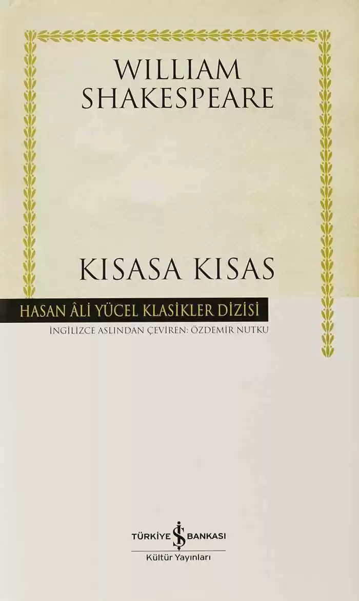 Kısasa Kısas – Ciltli kapağı