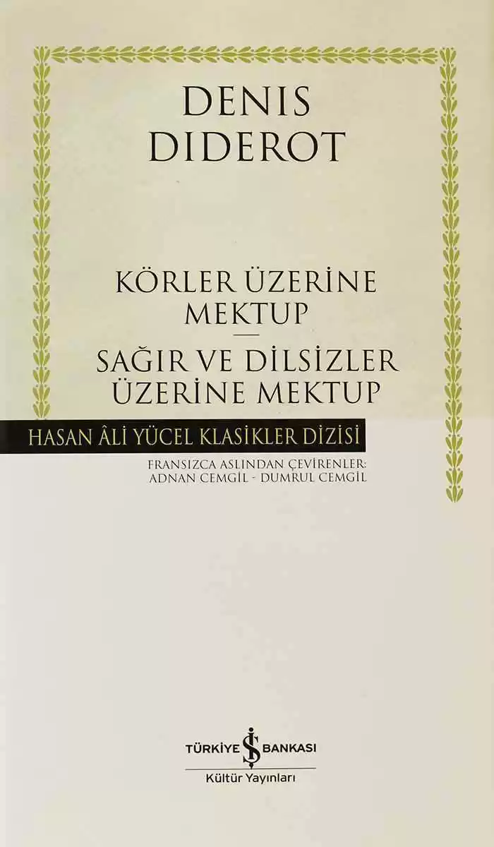 Körler Üzerine Mektup – Sağır ve Dilsizler Üzerine Mektup – Ciltli kapağı