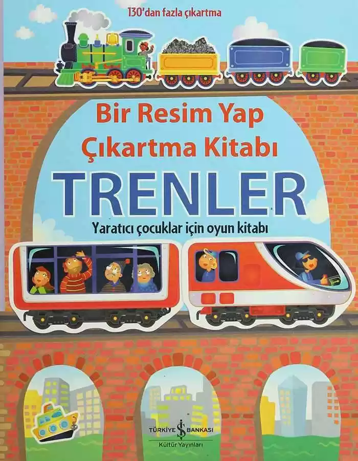 Bir Resim Yap Çıkartma Kitabı – Trenler kapağı