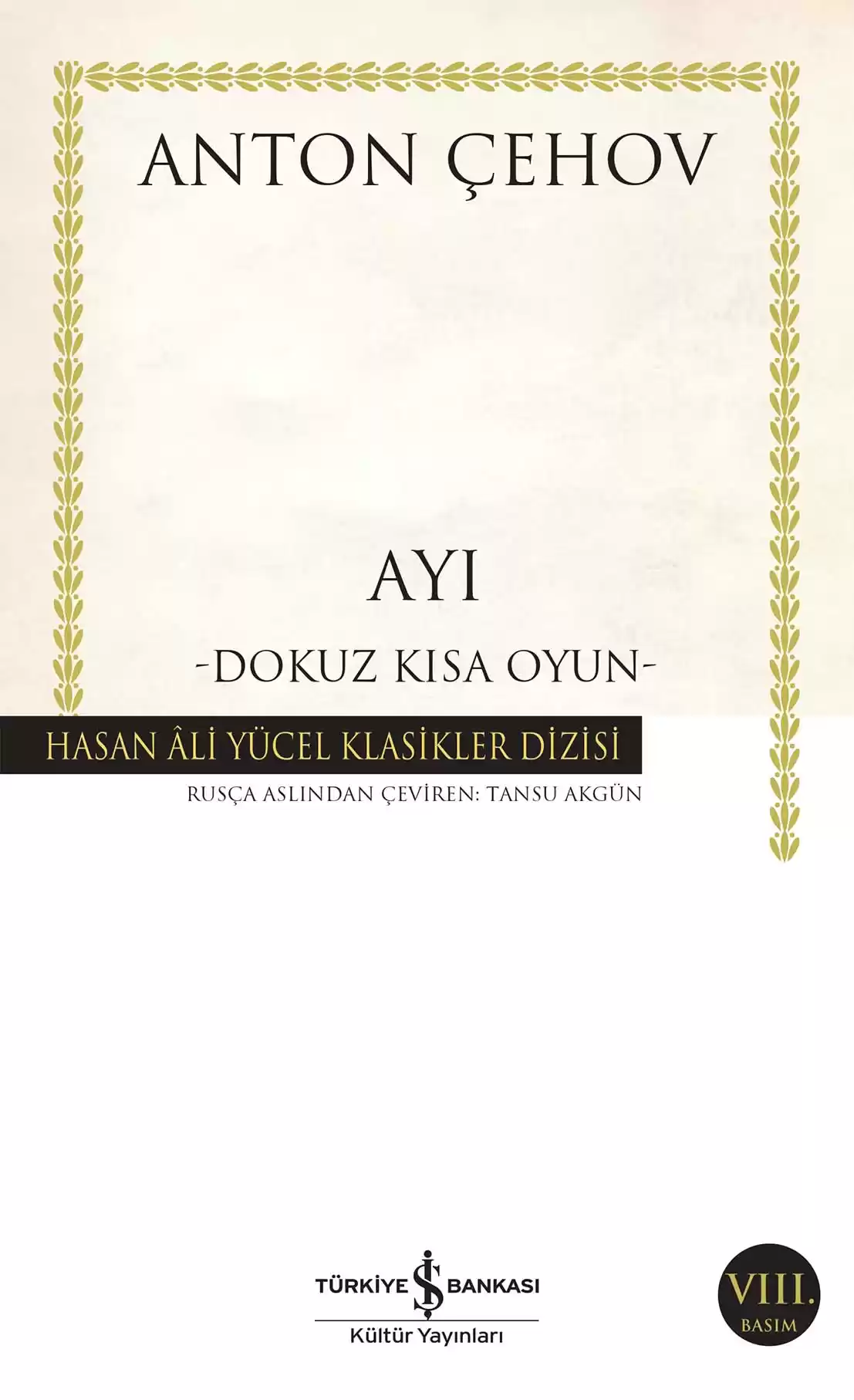 Ayı -Dokuz Kısa Oyun- kapağı