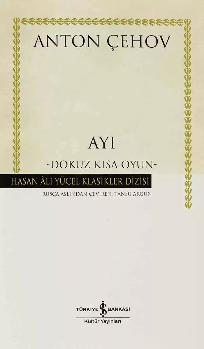 Ayı -Dokuz Kısa Oyun- Ciltli kapağı