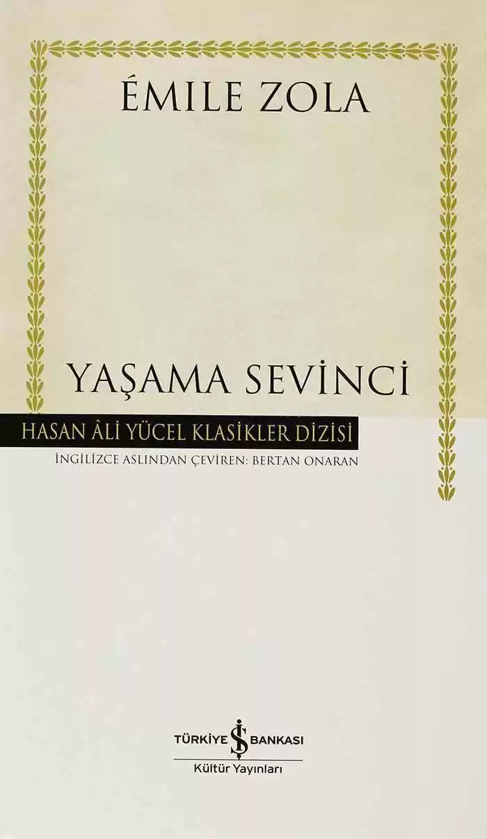 Yaşama Sevinci – Ciltli kapağı