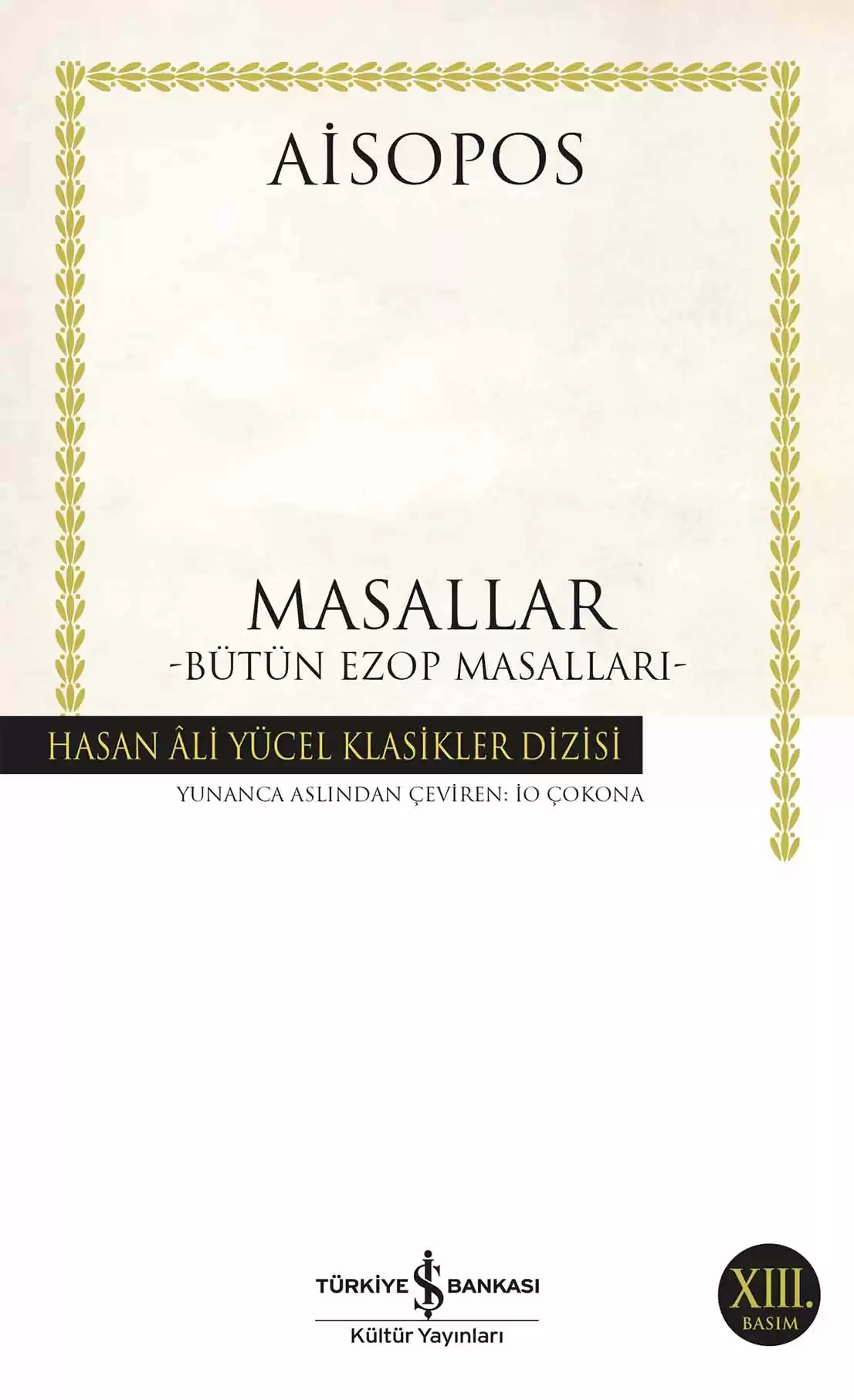Masallar -Bütün Ezop Masalları- kapağı