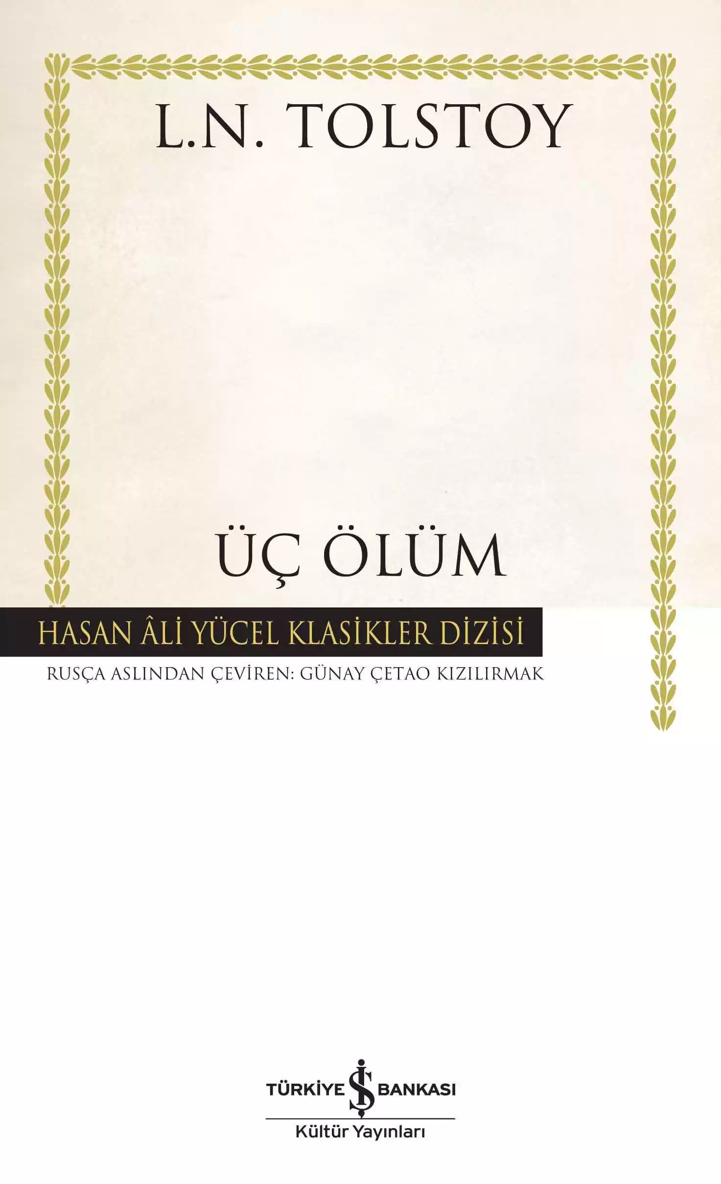 Üç Ölüm – Ciltli kapağı