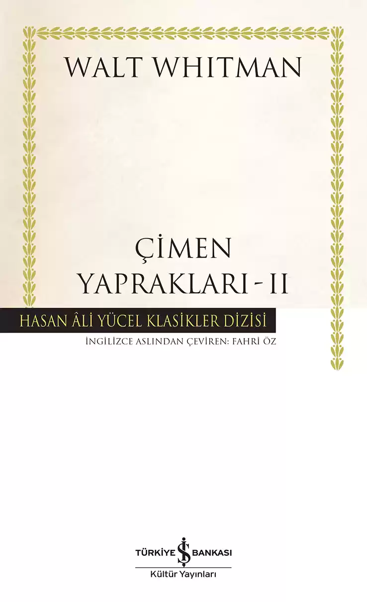 Çimen Yaprakları – II – Ciltli kapağı