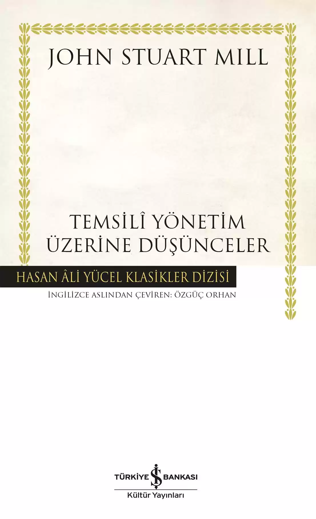 Temsilî Yönetim Üzerine Düşünceler – Ciltli kapağı