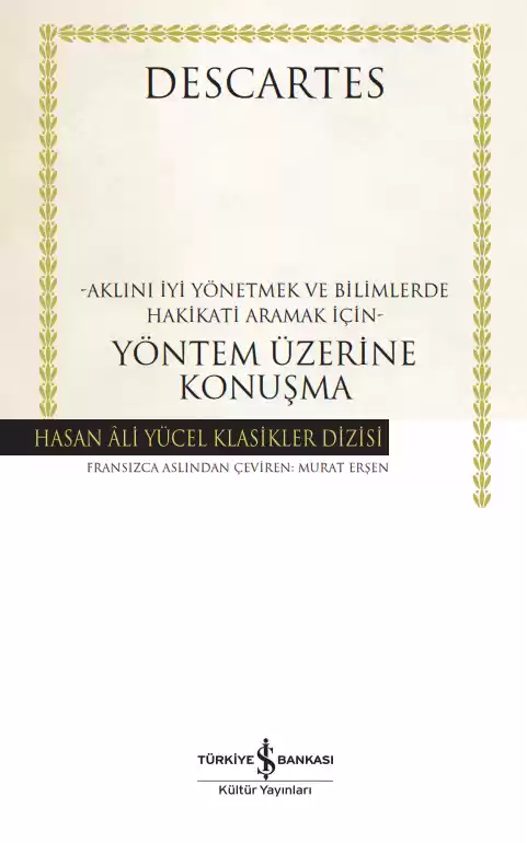 Yöntem Üzerine Konuşma – Ciltli kapağı