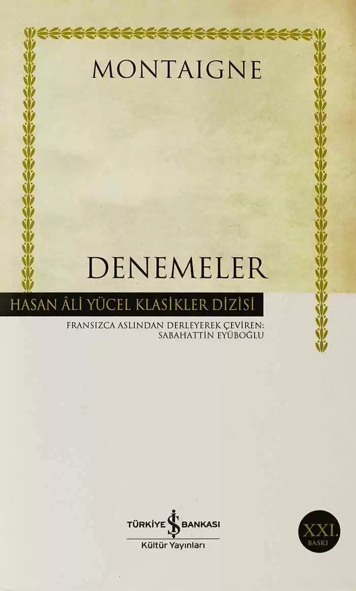 Denemeler – Ciltli kapağı
