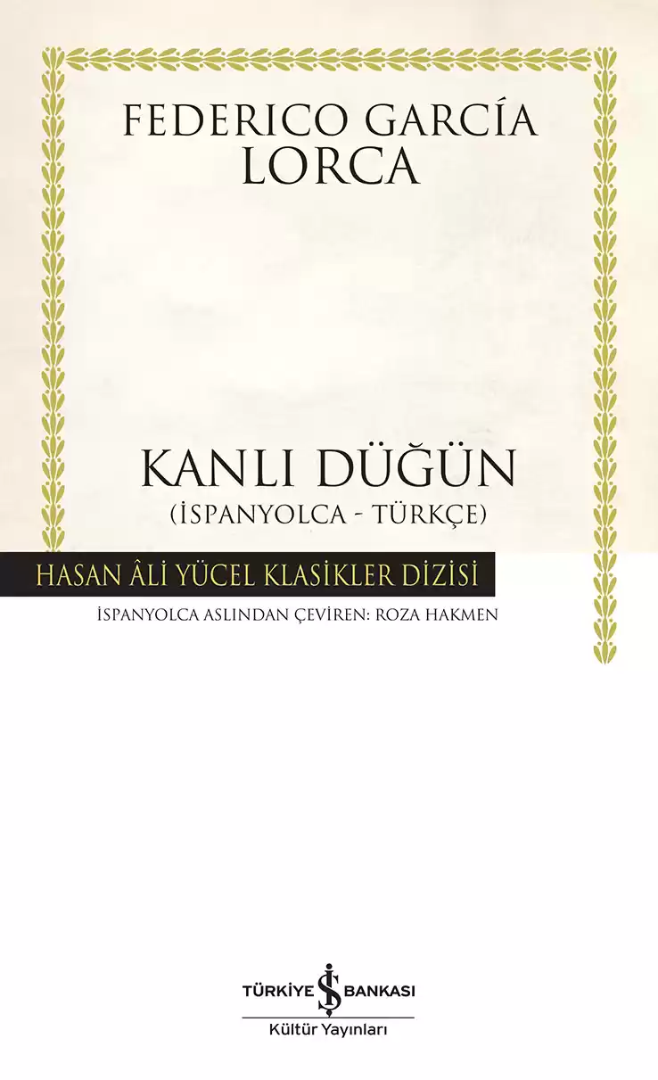 Kanlı Düğün (İspanyolca-Türkçe) – Ciltli kapağı