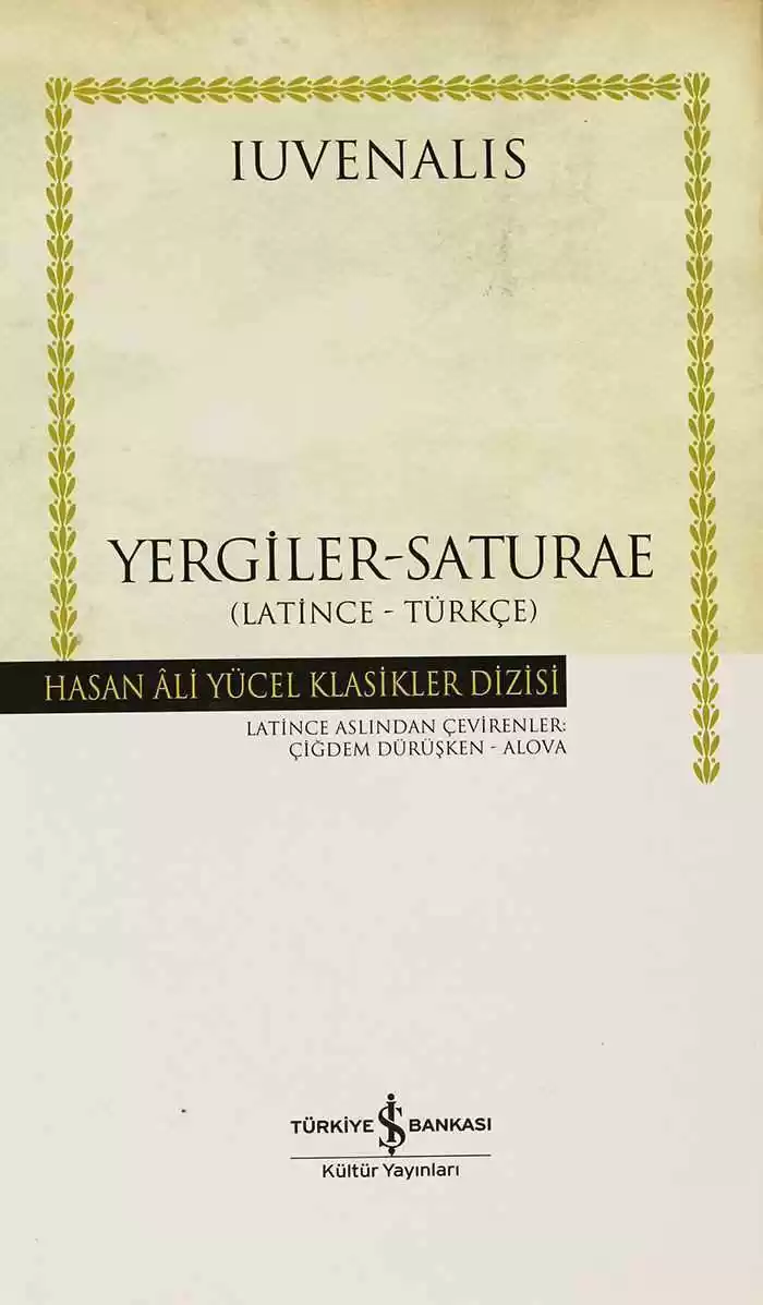 Yergiler – Saturae (Latince-Türkçe) – Ciltli kapağı