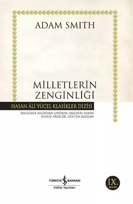 Milletlerin Zenginliği – Ciltli kapağı