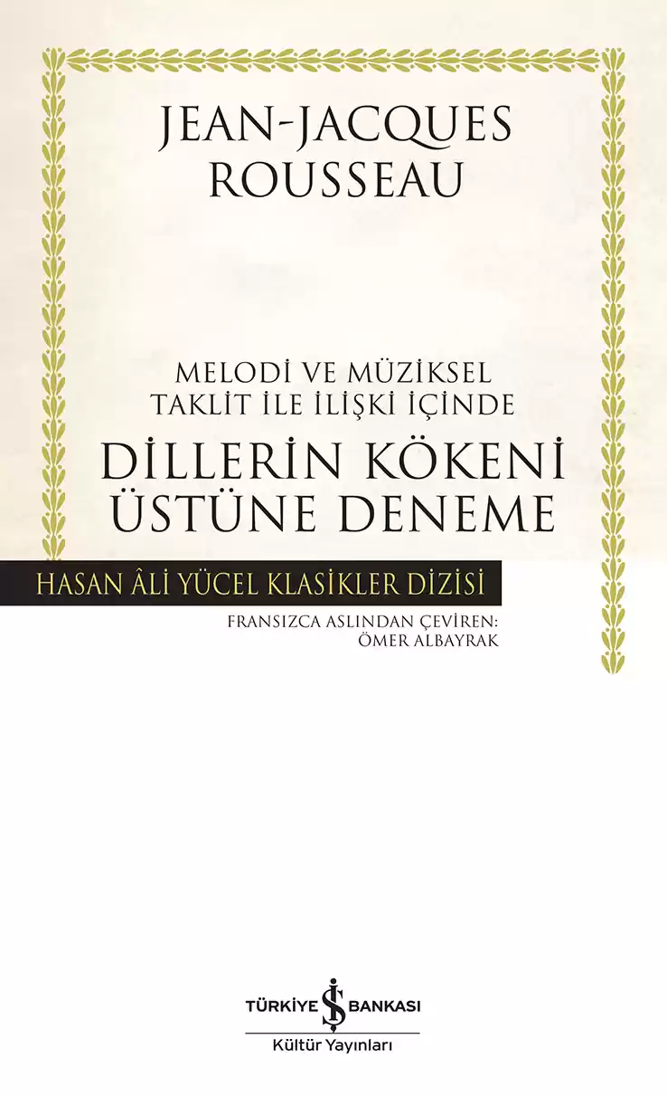 Dillerin Kökeni Üstüne Deneme – Melodi ve Müziksel Taklit ile İlişki İçinde – Ciltli kapağı