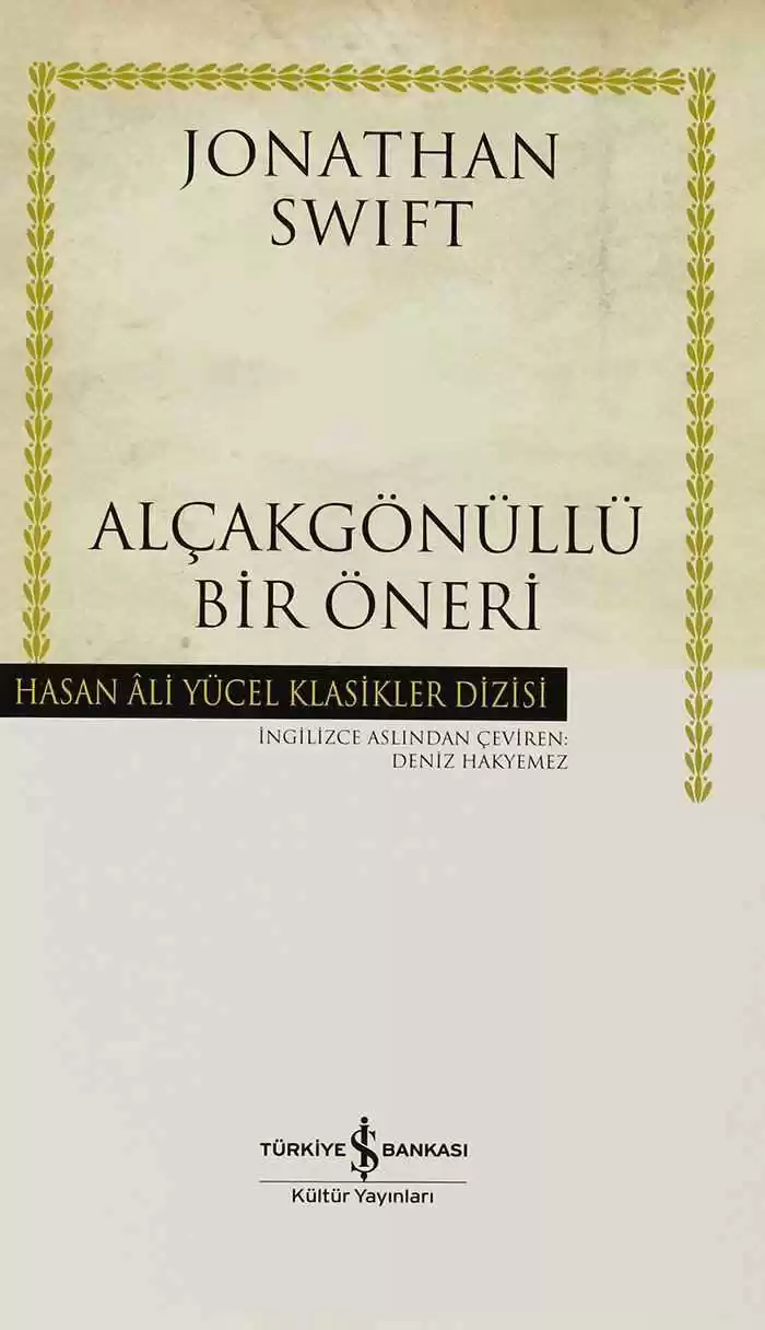 Alçakgönüllü Bir Öneri – Ciltli kapağı