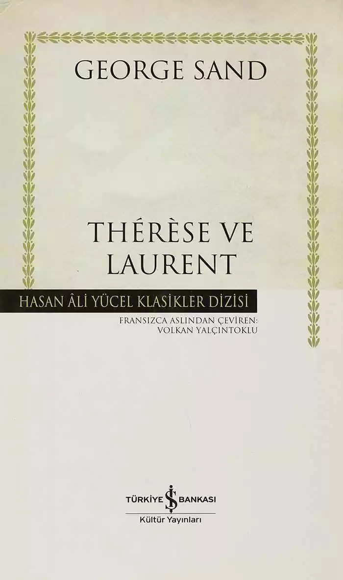 Thérèse ve Laurent – Ciltli kapağı